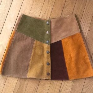 70s patchwork button-up skirt